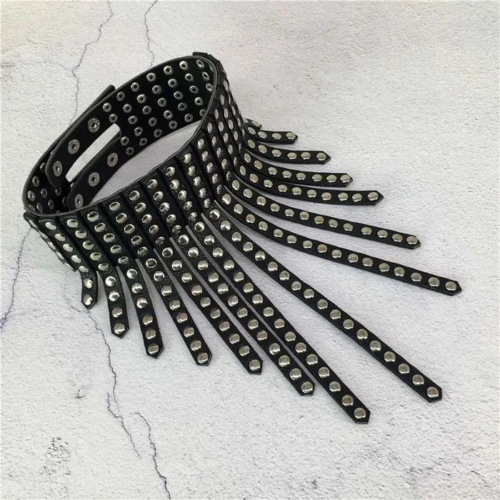 House of Dasein Couples Collars Leashes Black Adjustable Leather Punk Metal O Ring Choker For Women Kitty Collar