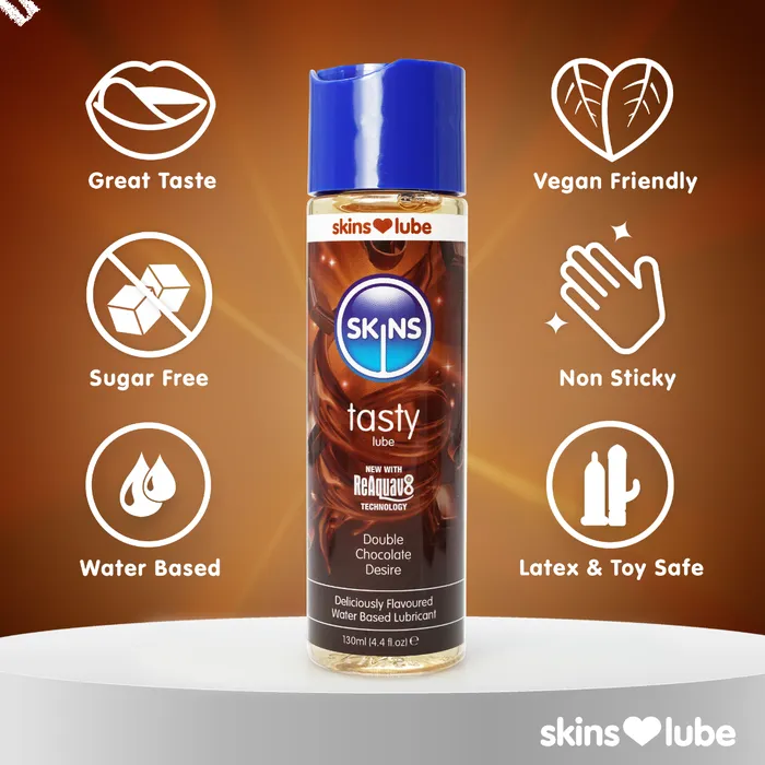 SKINS DOUBLE CHOCOLATE WATER BASED LUBRICANT 44 FL OZ 130ML Skins Lubricants