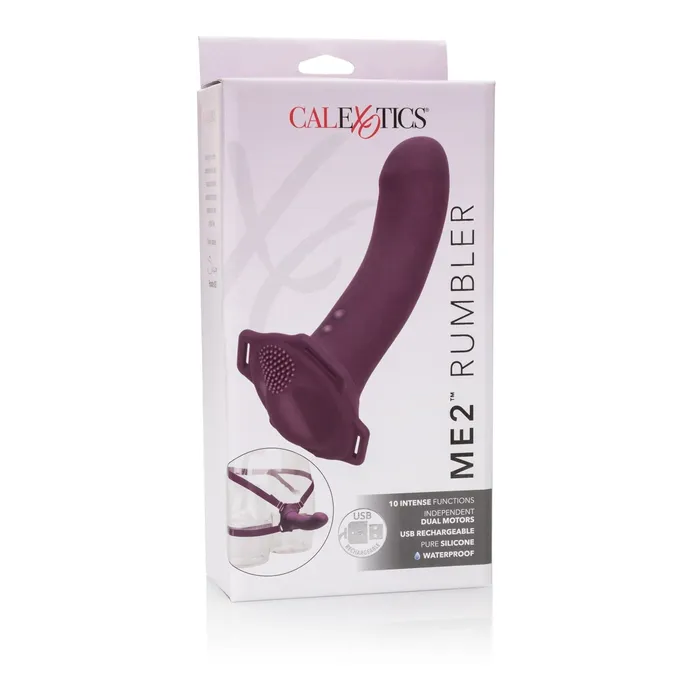 California Exotics Me2 Rumbler Strap On Vibrating Dildo Purple California Exotics Female Sex Toys