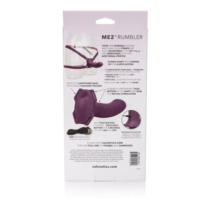California Exotics Me2 Rumbler Strap On Vibrating Dildo Purple California Exotics Female Sex Toys