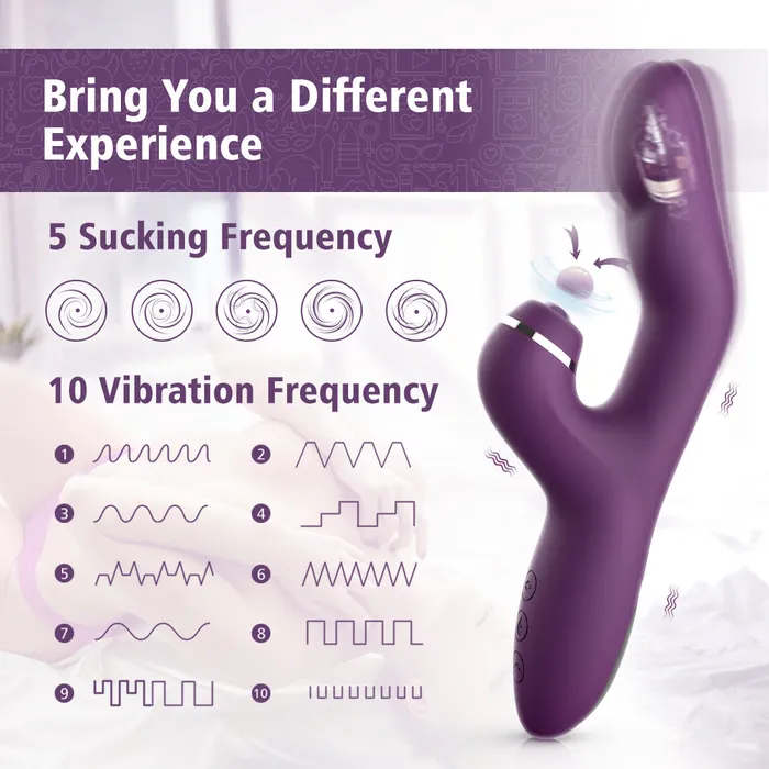 3 in 1 bunny vibrator 5 sucking with heating function Earlypeach Female Sex Toys
