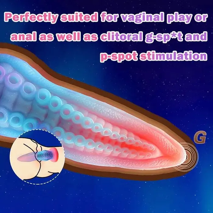 Inyarose Luminous Octopus Thick Soft Liquid Silicone Dildo Female Sex Toys