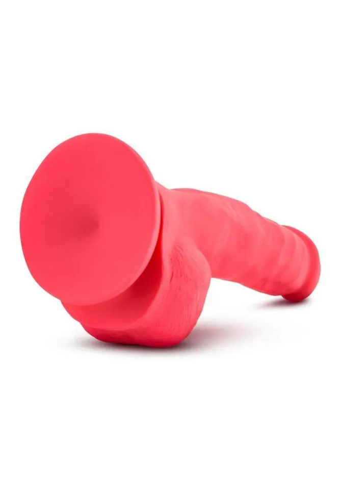 Ruse Shimmy Silicone Dildo with Balls 875in Cerise Ruse Female Sex Toys