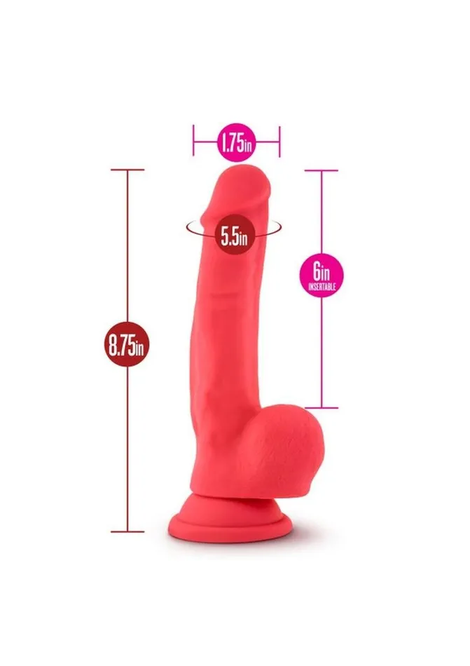 Ruse Shimmy Silicone Dildo with Balls 875in Cerise Ruse Female Sex Toys