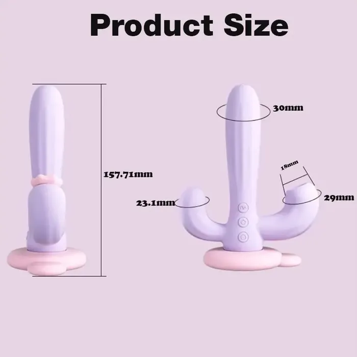 Vibrators Cactus Triple Head Vibrating Sucking Massager Inyarose