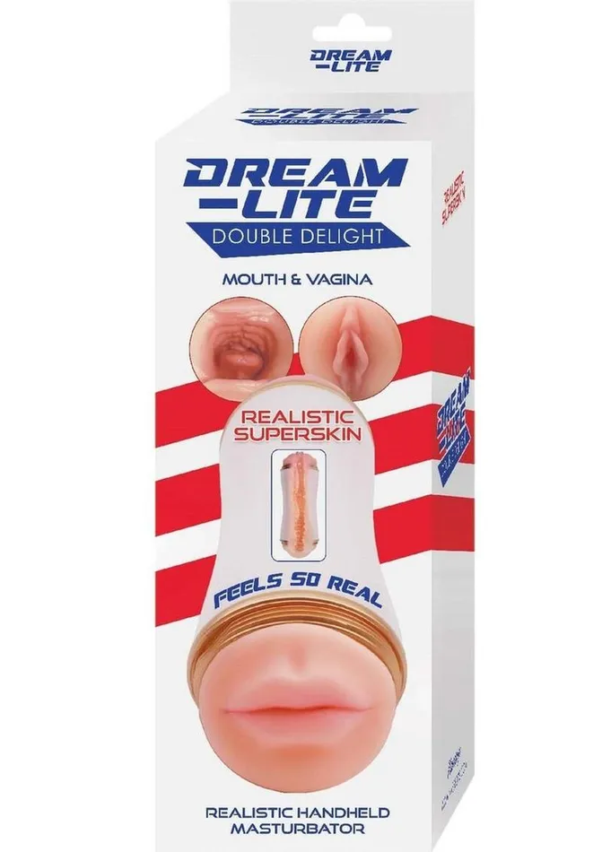 DreamLite Male Sex Toys DreamLite Double Delight Dual End Realistic Mouth and Vagina Masturbator