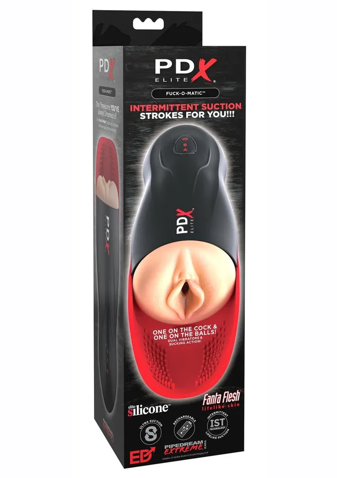 Pdx Elite FuckOMatic Stroker Rechargeable Masturbator Pussy PDX Elite Male Sex Toys
